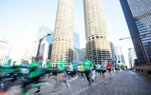 Runners on course at the Bank of America Shamrock Shuffle